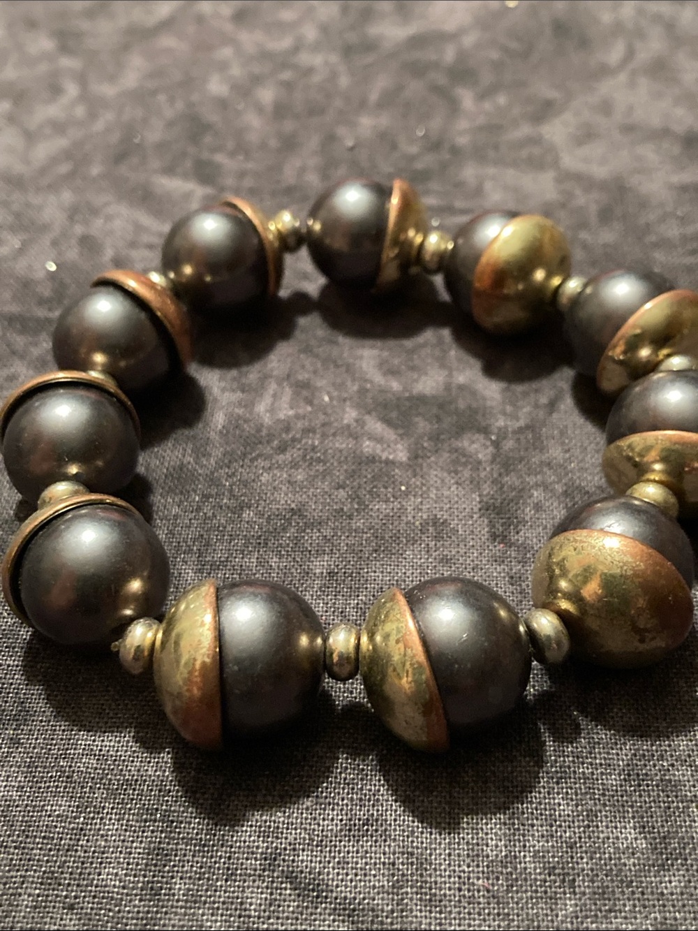 Metallic Acorn Bead Stretch Bracelet